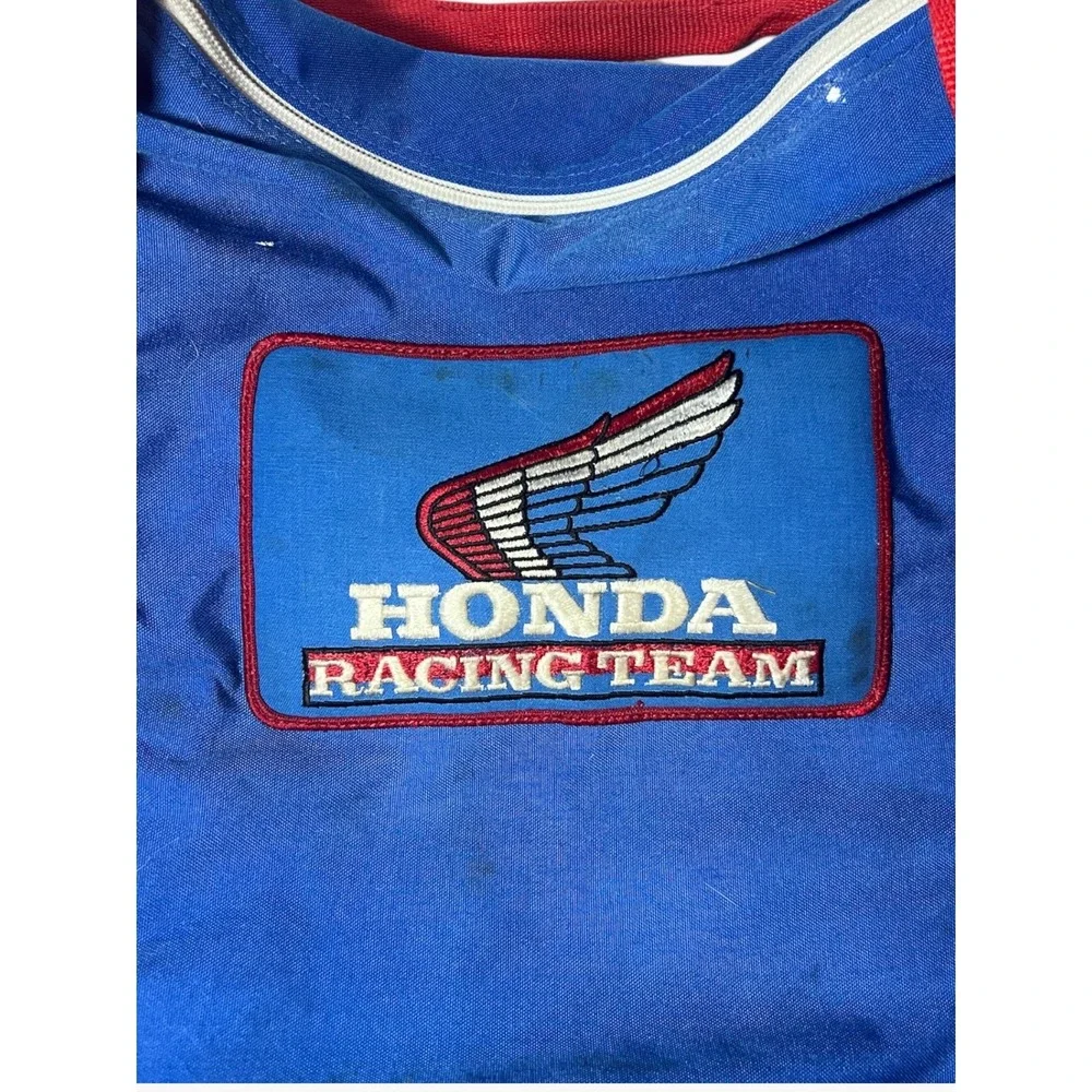 Vintage 1980s Honda Racing Team Duffle Bag Blue Red Boot Chute Large 32x16